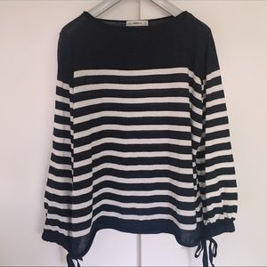 Zara Striped Bow Sleeve Sweatshirt